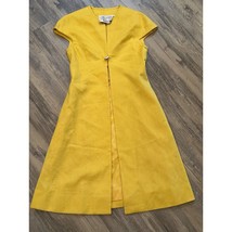 Vtg 1960&#39;s JANE JUSTIN for Don Sophisticates Hostess Coat Yellow Size 7 NWT - £40.13 GBP