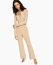 Leyden Womens Textured Button-Front Bodysuit Color Beige Size Small - £54.12 GBP