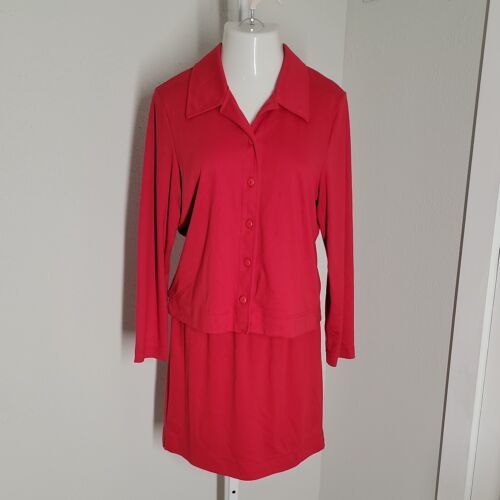 Primary image for Weekenders Vintage Button Up Top & Skirt 2 Piece Outfit Set ~ Sz S ~ Red