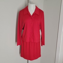 Weekenders Vintage Button Up Top &amp; Skirt 2 Piece Outfit Set ~ Sz S ~ Red - £17.95 GBP