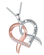 925 Sterling Silver Breast Cancer Survivor Pendant - £96.42 GBP