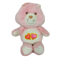 Vintage Care Bear Love A Lot Bear Hearts Pink Plush Stuffed Animal 1983 13&quot; - £34.65 GBP