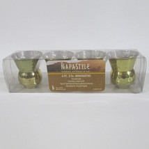 Napastyle 4 Piece Set Miniquetas Handmade Stainless Steel Brass Plated 3 Oz - £21.81 GBP