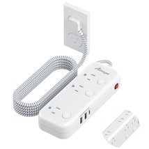 Individual Switch Power Strip With 6 Outlets 3 Usb(17W Usb C), 5Ft Braid... - £29.89 GBP