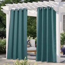 Outdoor Curtain Panel For Patio Waterproof, Stainless Steel Silver Grommet Therm - £37.73 GBP