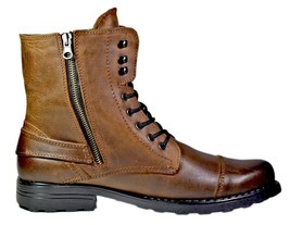 New Handmade Men&#39;s Brogue Ankle High Boot, Men&#39;s Two Tone Leather CapToe Casual  - £124.22 GBP