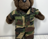 Bear Forces of America US Army small plush brown camo military teddy - £3.90 GBP