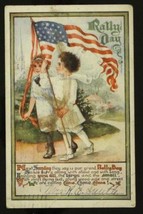 Vintage Paper Postal History Postcard Early Patriotic Kids Flag RALLY DAY 1912 - £11.73 GBP