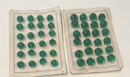 Lot 48 Green Cylindrical Round Translucent Buttons Vtg German - £38.65 GBP