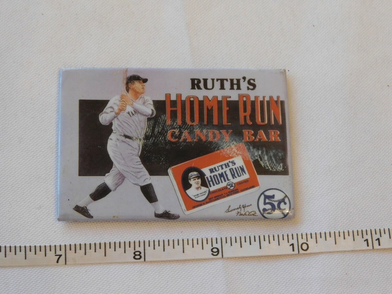 Desperate Enterprises &quot;Ruth&#39;s Home Run Candy Bar&quot; magnet 2 1/8&quot; X 3&quot; - $10.29