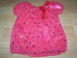 Toddler Size 2T Tempted Girls Coral Bubble Hem Dress Metallic Silver Flo... - £12.67 GBP