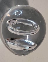Granna Glass Sweden Lead Crystal Clear Bubble Paperweight Modernist Vintage - £38.17 GBP