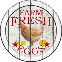 Farm Fresh Eggs Novelty 8&quot; Metal Circular Sign NEW! - £7.09 GBP