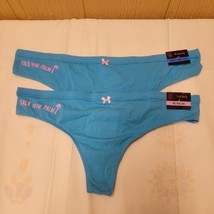 No Boundries Women&#39;s Cotton Thong Malibu Blue Talk To The Palm - Choice Of Size - £4.01 GBP