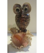 Vintage Seashell Art sculpture OWL - £33.87 GBP