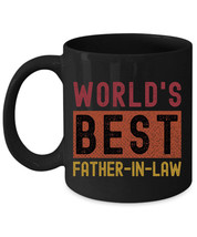 Worlds Best Father-in-law Father&#39;s Day Coffee Mug Black Cup Retro Gift For Dad - £14.99 GBP+