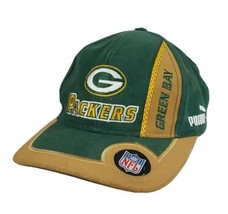 Puma Vintage Green Bay Packers Pro Line Strapback Hat Cap  90s NFL Chees... - £12.73 GBP