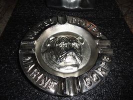 USMC Camo Baseball Cap and Alum Nickel Chrome Plated Ashtray 7" Diameter NEW image 2
