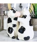 Ceramic Bovine Love Holstein Cows Couple Dancing Salt And Pepper Shakers... - $23.67 CAD