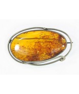 Vintage Sterling Silver Amber Brooch Pin 14.2g - $4,661.81 MXN