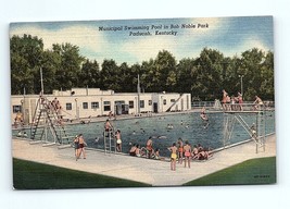 Postcard Kentucky Municipal Swimming Pool In Bob Noble Park Paducah, KY 1950 - £5.06 GBP