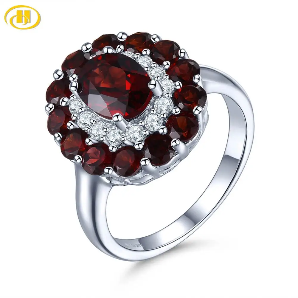 Natural Mozambique Garnet 925 Silver Ring Red Gemstone Solid 925 Sterling Silver - £54.33 GBP