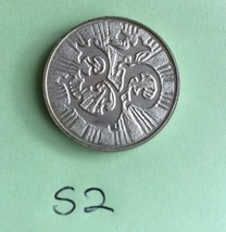 Silver plated Lakshmi Ganesh Ji Hindu OM Legend Good Luck Token Coin Gift XMAS - £10.47 GBP
