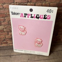 Vintage Talon Appliqués  - NEW Kitten patches - 1” - White Cats Pink Bows - £7.93 GBP