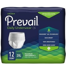 Prevail® Super Plus Underwear, Moderate Absorbency, 2XL, (68 to 80&quot;), 12... - £37.34 GBP