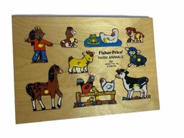 Vintage Fisher Price Wooden Farm Puzzle 70s Kids Toy Complete Quaker Oats Co vtd - £23.68 GBP