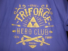 TeeFury Zelda LARGE &quot;Triforce Hero Club&quot; Legend of Zelda Tribute Shirt PURPLE - £11.19 GBP