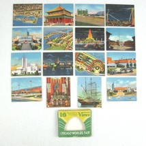 Vintage 1933 Chicago World&#39;s Fair 16 Trading Card Mini Souvenir Views with Box - £31.89 GBP