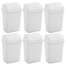 Set of 6 - White 7.8 Gallon Swing Top Kitchen Wastebasket Trash Can - $3,883.59 MXN