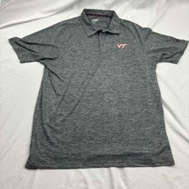 Colosseum Mens Polo Shirt Gray Hokies Virginia Tech Heather Short Sleeve XXL - £14.24 GBP