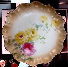 DOULTON BURSLEM 3 x Gorgeous Hand Painted Botanical Furled Edge 9&quot; Plates ca1886 - $42.75