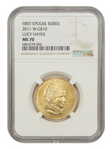 2011-W $10 Lucy Hayes NGC MS70 - £1,661.87 GBP