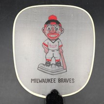 1950&#39;s Vintage Milwaukee Braves Silk Fans in Yellow 13&quot; - Made in Japan - $13.09