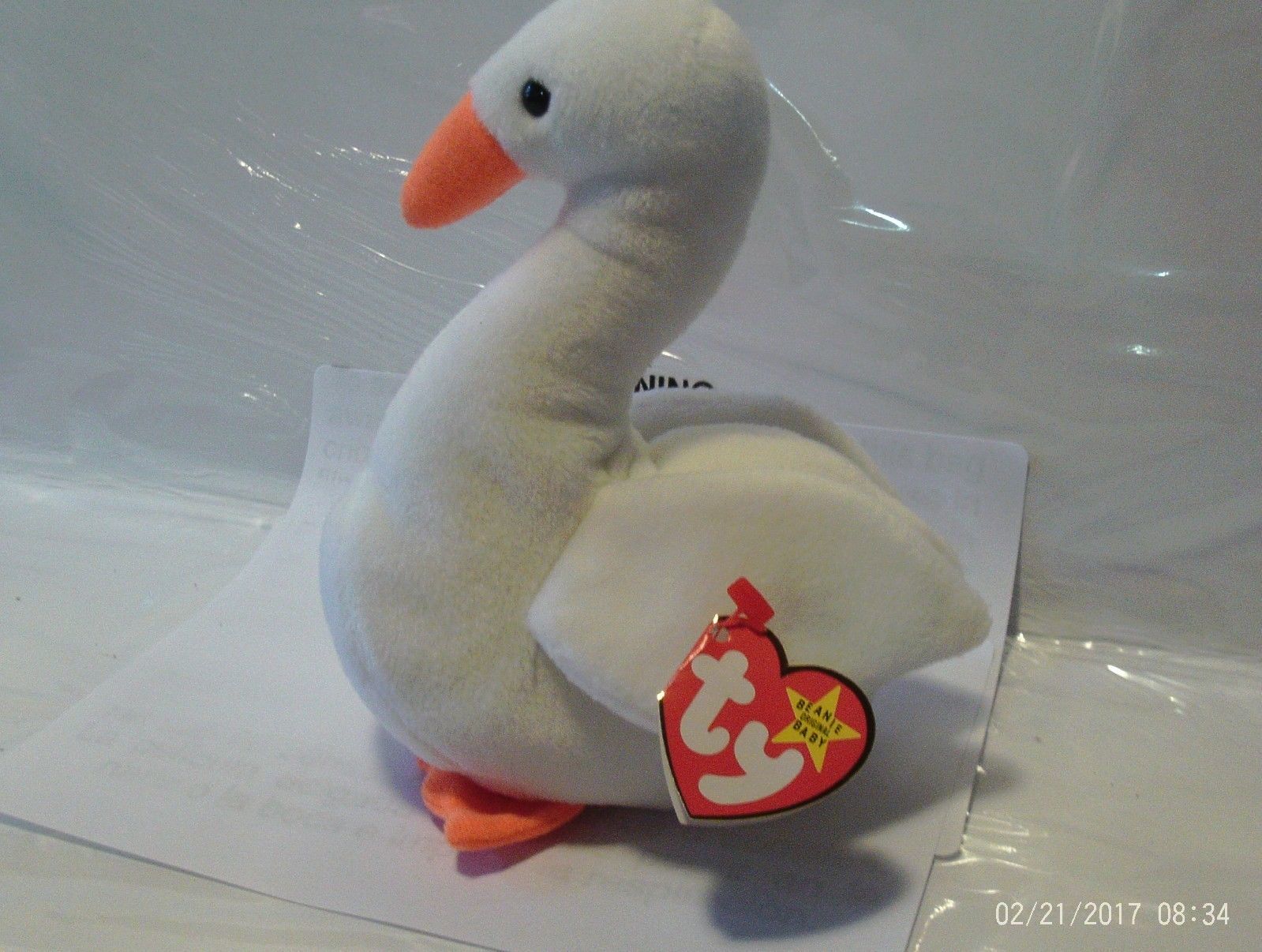Primary image for Ty Beanie Babies Gracie the White Swan Swan No star, no stamp, PVC