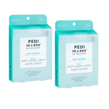 (2) VOESH Pedi in a Box O2 Fizz - MINT MIMOSA, Detoxifying Spa Pedicure