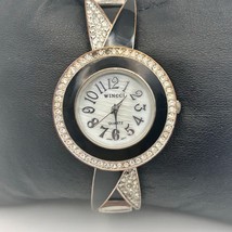WINCCI Black Silver Crystals Mother Pearl Women’s Fashion Watch 33mm Wor... - $392.81 MXN