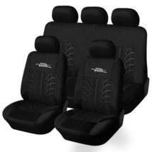 Car Seat Covers Front Seat Covers Back Seat Covers Full Set Black Universal Poly - £33.06 GBP