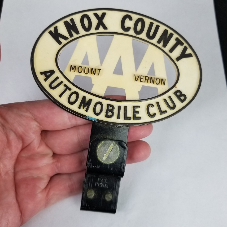vintage AAA Mount Vernon Ohio Knox OH Automobile Club Ohio License Plate... - $39.99