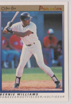 Bernie Williams Yankees Outfield 1991 O-Pee-Chee Premier Card # 128 Near Mint - $1.93