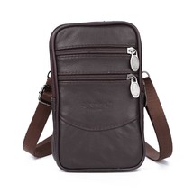 Fashion Waist Bags Wallet Vintage Men Genuine Leather Pure Color Fanny Packs - £55.41 GBP
