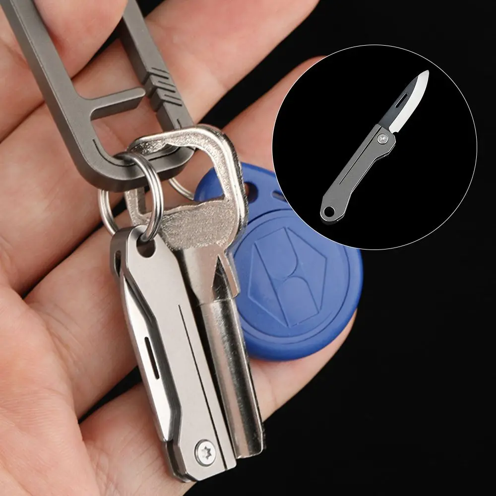 Titanium Alloy Unboxing Mini Knife Keychain Hanging Outdoor Multi Tools Knife - £15.79 GBP