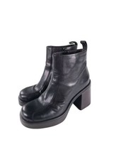Vagabond Tyra Black Leather Block Chunky Heel Boots 90s Y2K EU 38 US 7.5 - £85.55 GBP