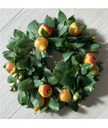 Vintage Plastic 14&quot; Pillar Candle Ring Wreath W/ Realistic Faux Leaves &amp;... - $25.94 CAD