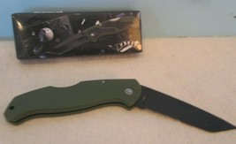 Frost Folding Pocket Knife -3 1/2" Closed Serrated Stainless Steel - New Green - $10.80