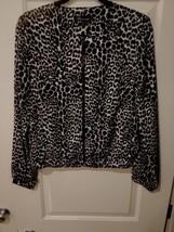 Baccini Womens Leopard Print Lightweight Jacket Small Zip Up W/Pockets L Sleeves - £11.75 GBP