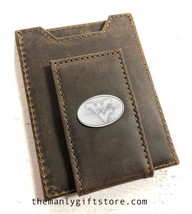 ZEP-PRO West Virginia Collegiate Crazy Horse Leather Front Pocket Wallet - £28.91 GBP
